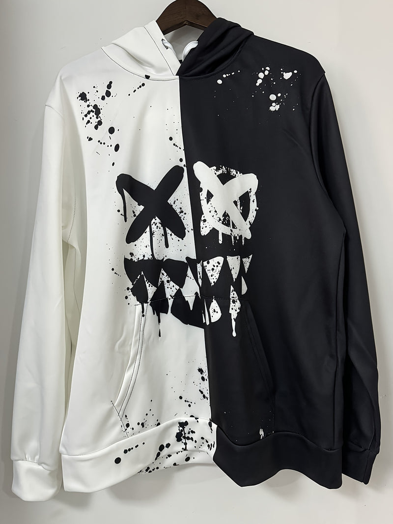 Men’s Smile Face Print Hoodie – Fun Streetwear Pullover