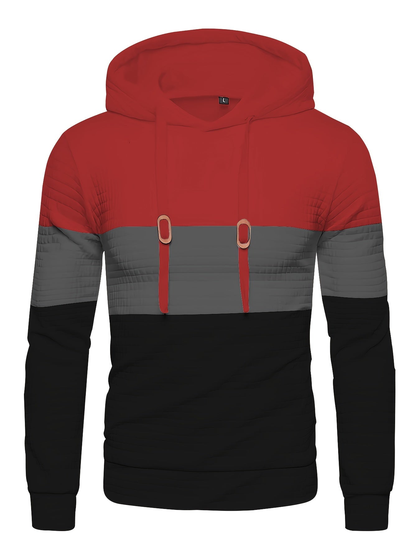 Men’s Color Block Waffle Hoodie – Stylish Streetwear Pullover