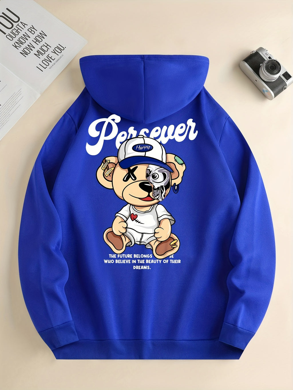 Men’s Cartoon Bear Hoodie – Fun Streetwear Pullover