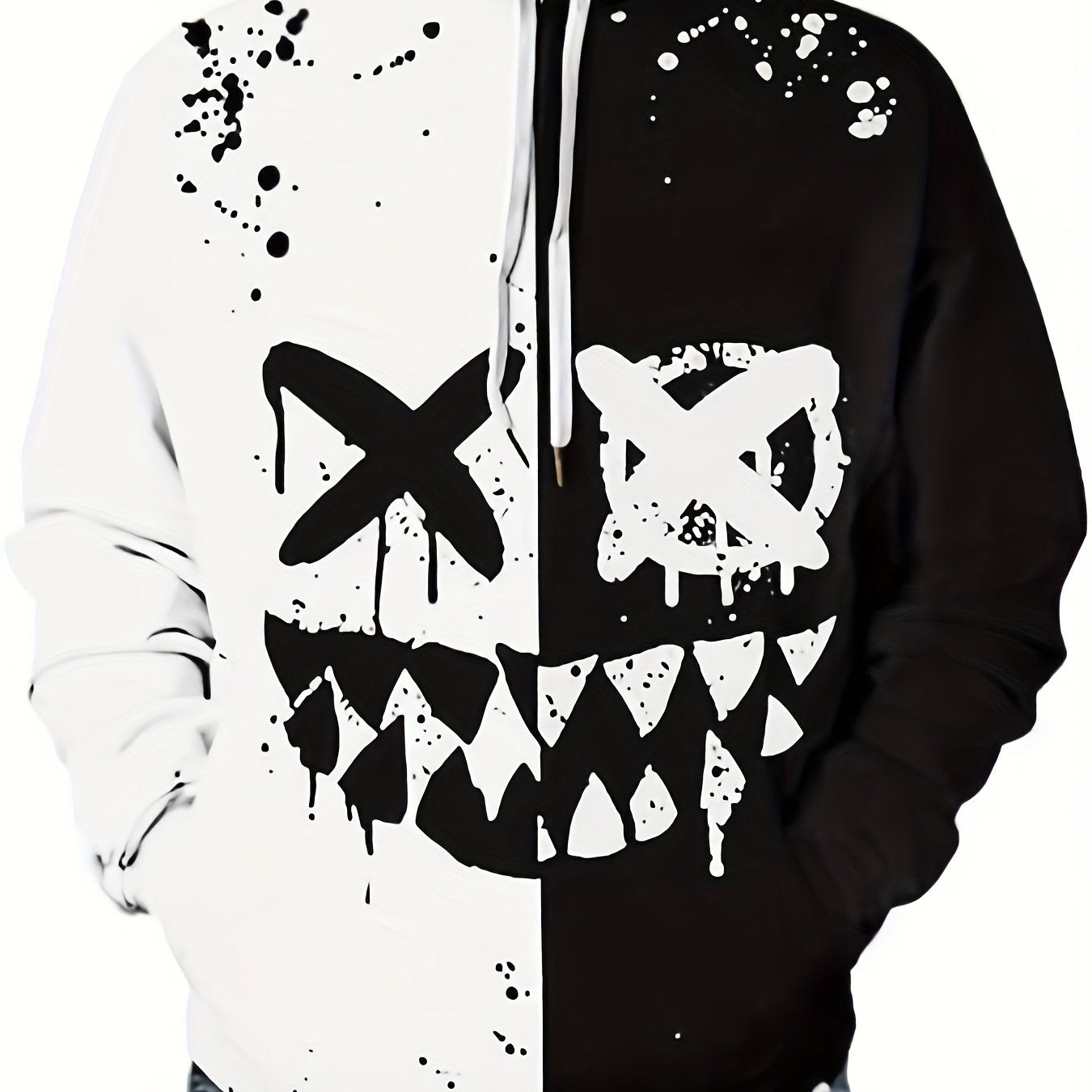 Men’s Smile Face Print Hoodie – Fun Streetwear Pullover