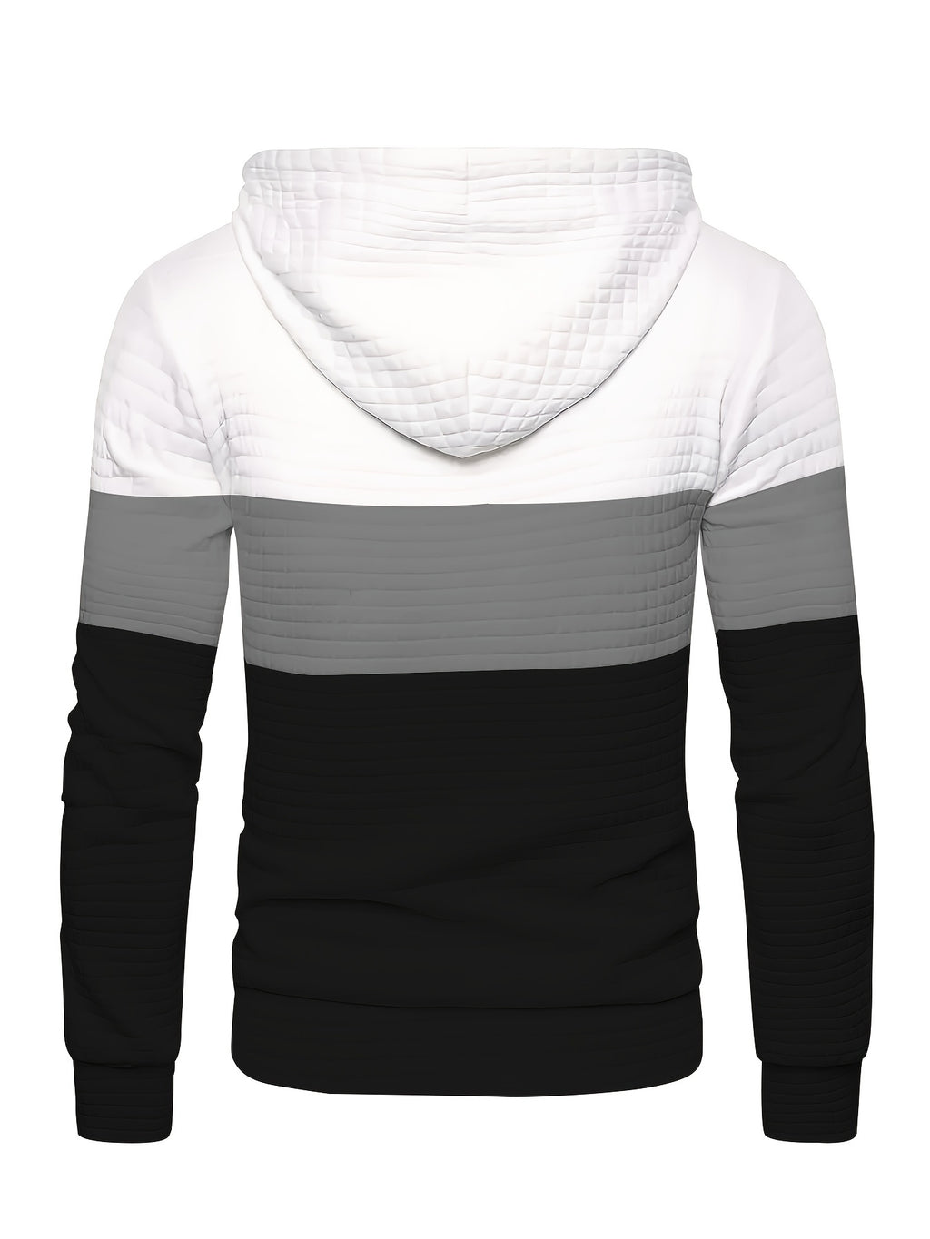 Men’s Color Block Waffle Hoodie – Stylish Streetwear Pullover