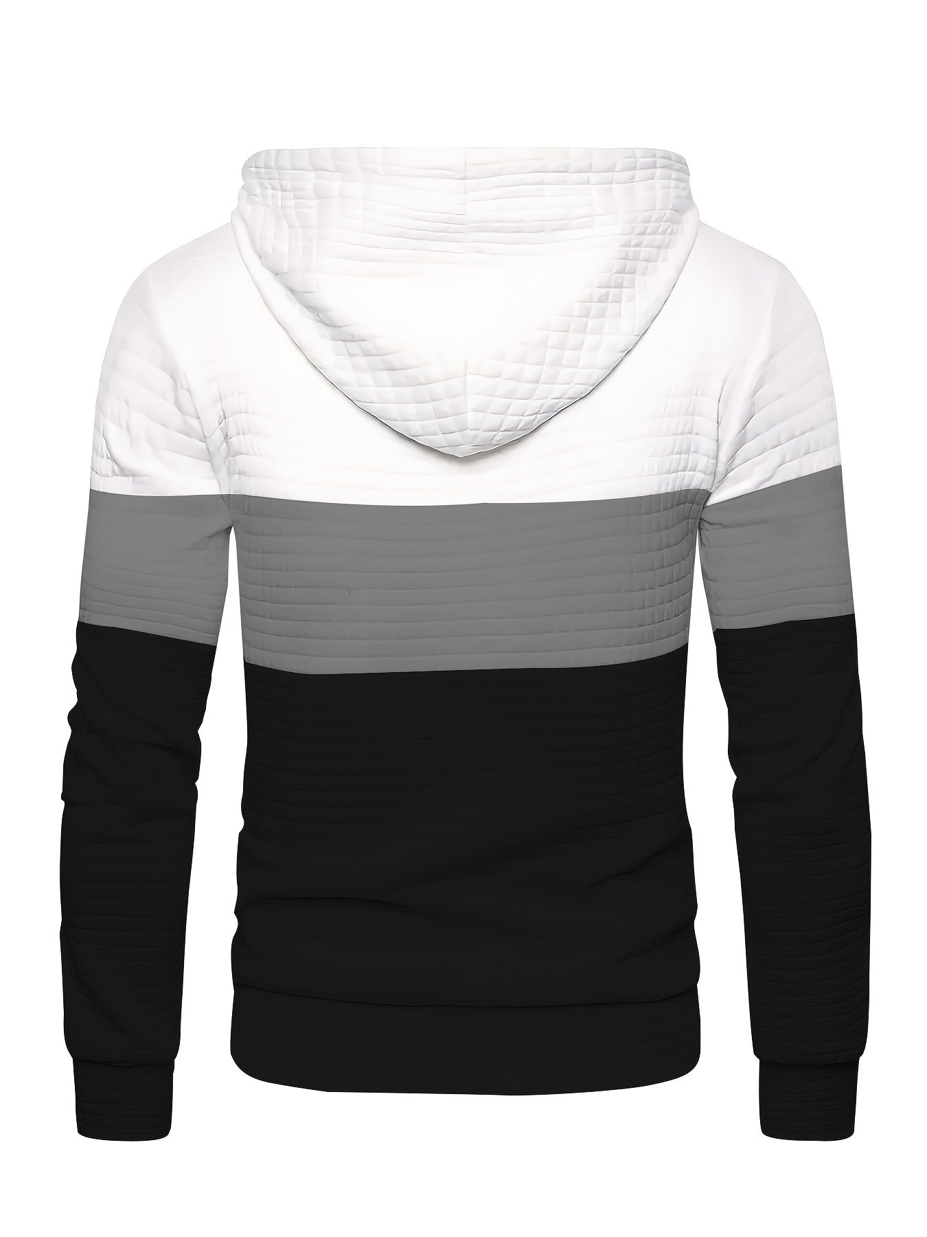 Men’s Color Block Waffle Hoodie – Stylish Streetwear Pullover
