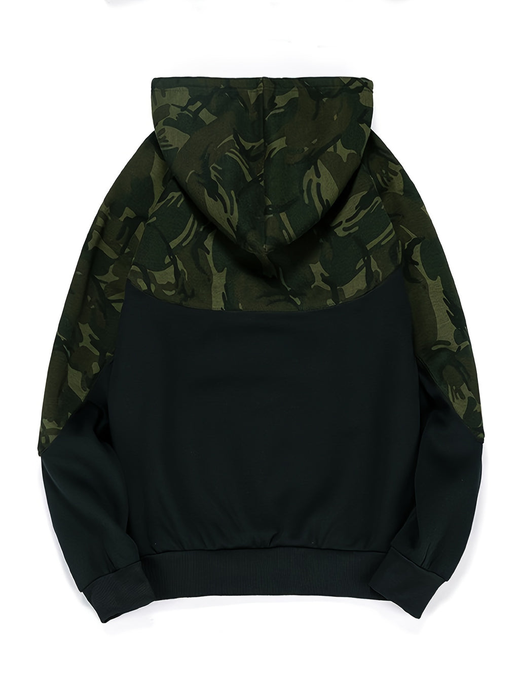 Men’s Camouflage Color-Block Hoodie – Trendy Streetwear Pullover