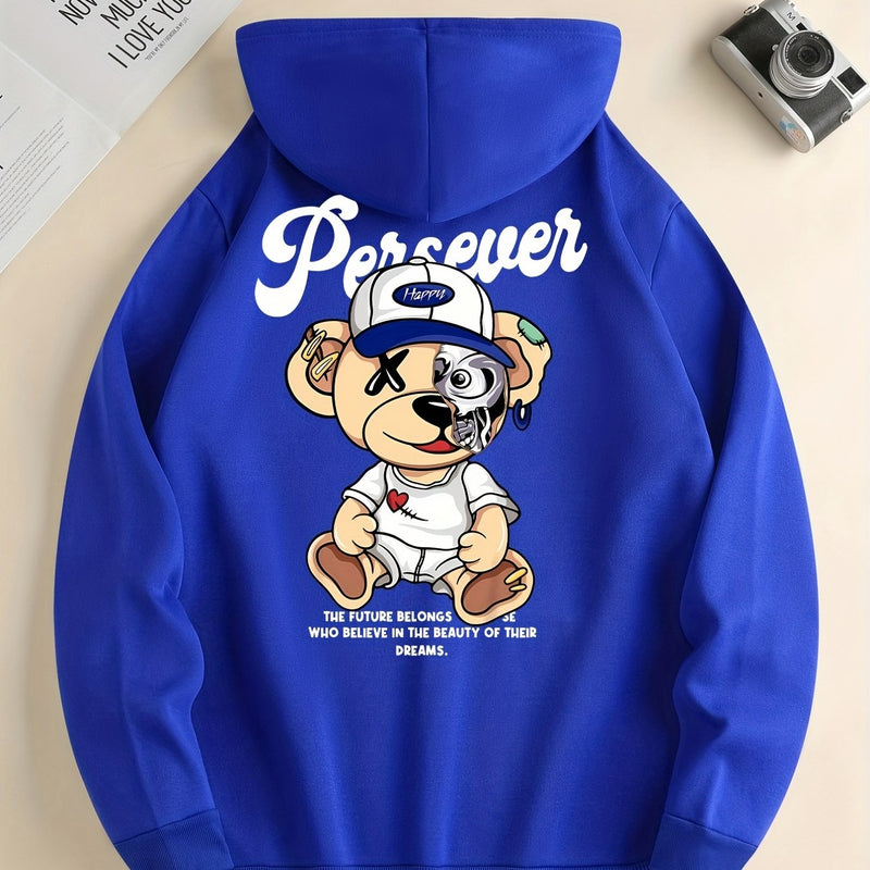 Men’s Cartoon Bear Hoodie – Fun Streetwear Pullover