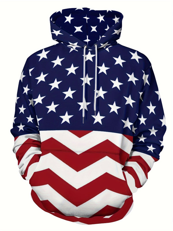 Men’s Stars & Stripes Hoodie – Patriotic Streetwear Pullover
