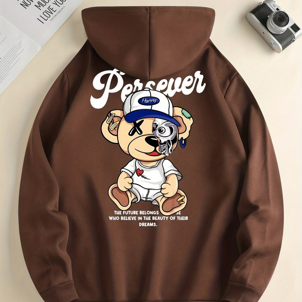 Men’s Cartoon Bear Hoodie – Fun Streetwear Pullover