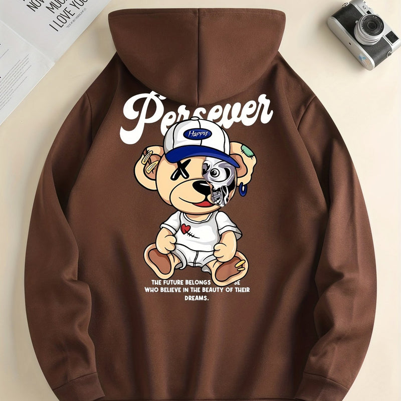 Men’s Cartoon Bear Hoodie – Fun Streetwear Pullover