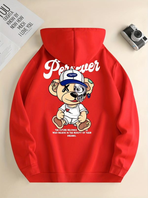 Men’s Cartoon Bear Hoodie – Fun Streetwear Pullover