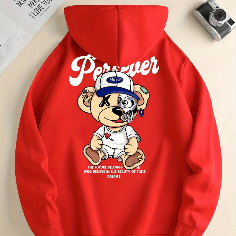 Men’s Cartoon Bear Hoodie – Fun Streetwear Pullover