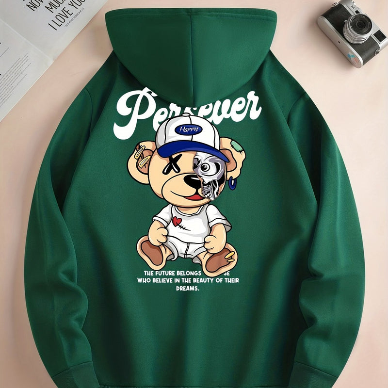 Men’s Cartoon Bear Hoodie – Fun Streetwear Pullover