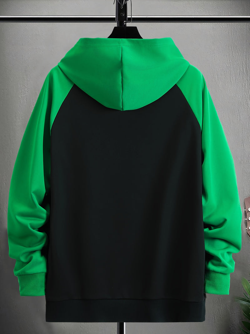 Men’s Color Block Hoodie – Casual Streetwear Pullover
