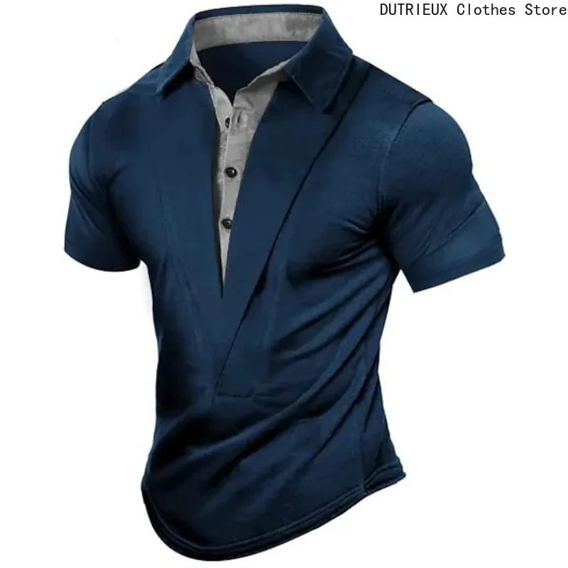 Men’s Summer Henley T-Shirt Everyday Shirt
