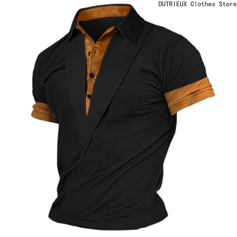 Men’s Summer Henley T-Shirt Everyday Shirt