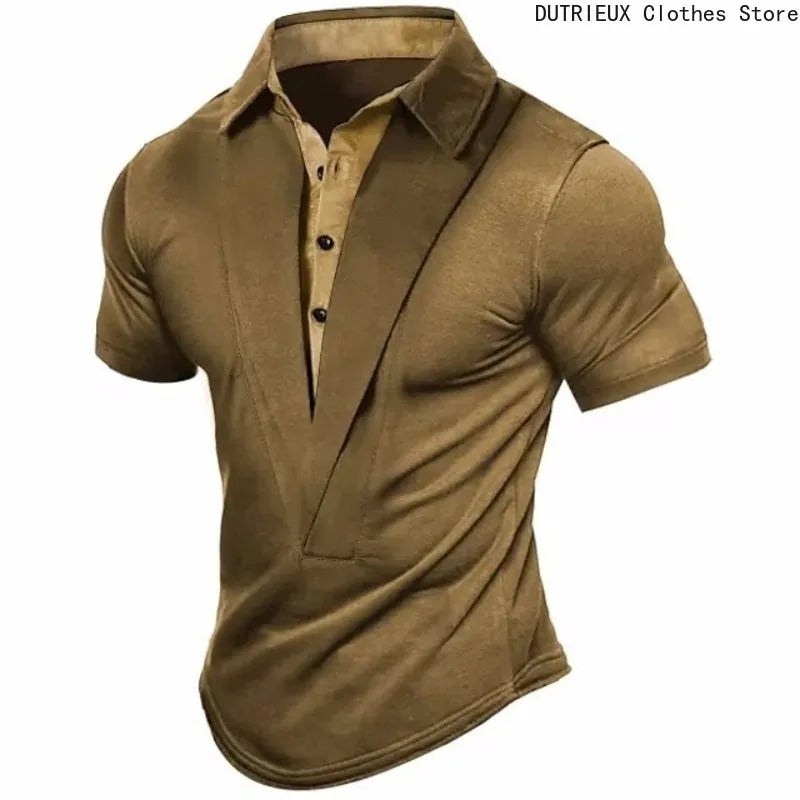 Men’s Summer Henley T-Shirt Everyday Shirt
