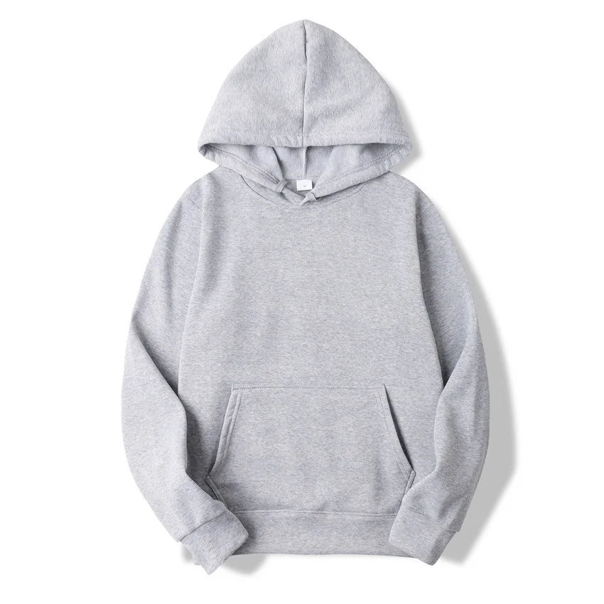 Unisex Solid Color Hoodie – Classic Casual Pullover Sweatshirt
