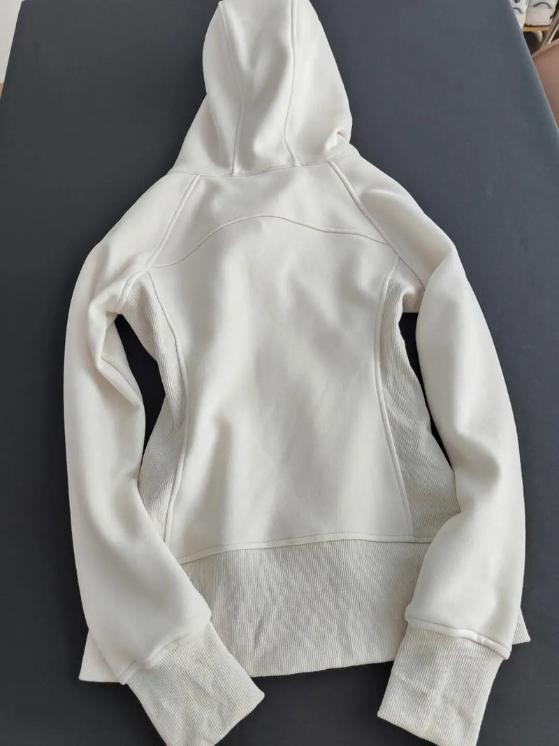 Women’s White Zip-Up Hoodie Jacket