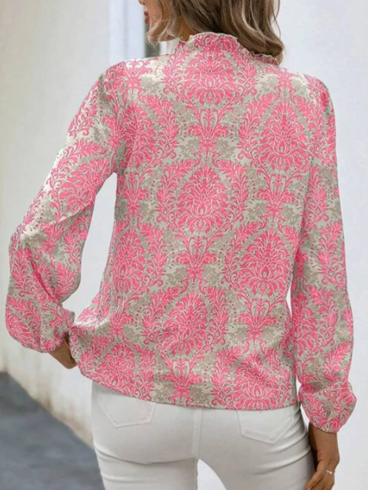 Women’s Embellished Long Sleeve Blouse – Elegant Dressy Top