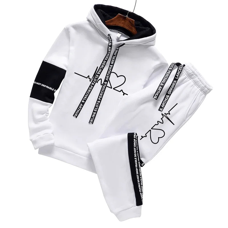 Men’s Sportswear Hoodie Set – Casual Athletic Pullover & Pants