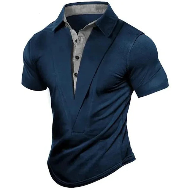 Men’s Summer Henley T-Shirt Everyday Shirt