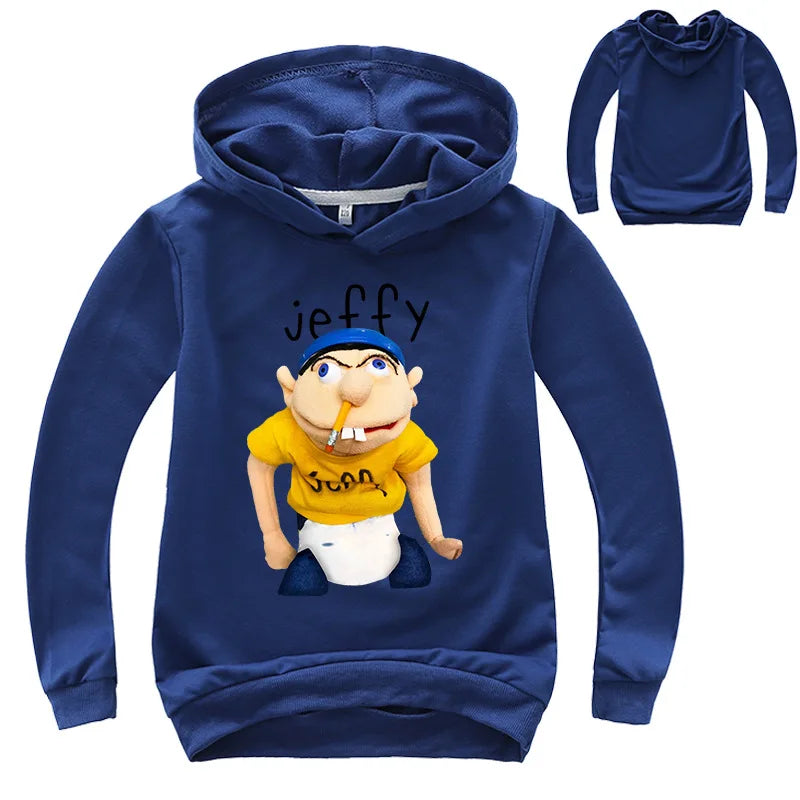 Funny JEFFY Cartoon Hoodie for Kids –Kids’ Graphic Pullover Sweatshirt