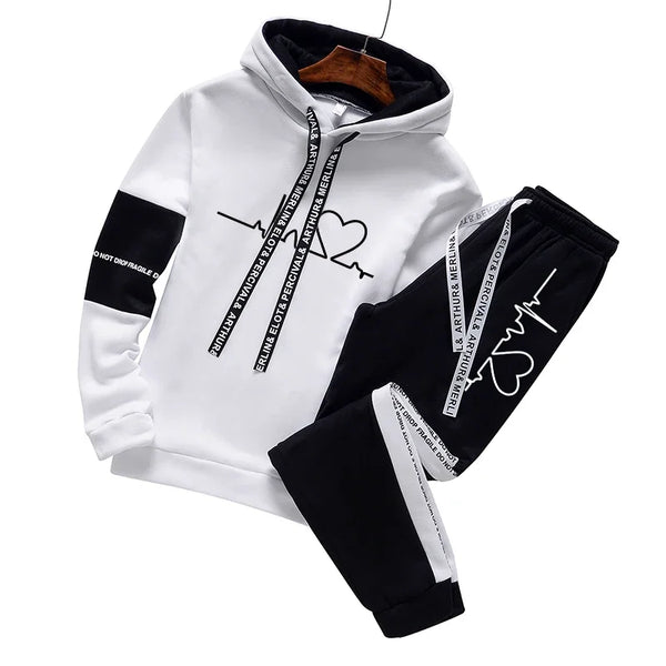 Men’s Sportswear Hoodie Set – Casual Athletic Pullover & Pants