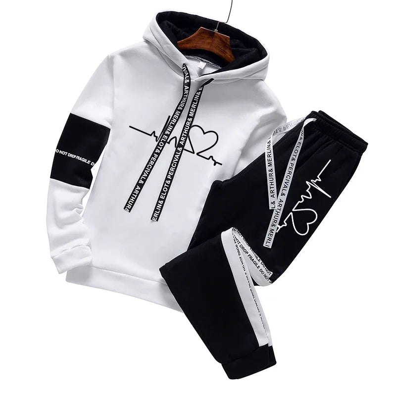 Men’s Sportswear Hoodie Set – Casual Athletic Pullover & Pants