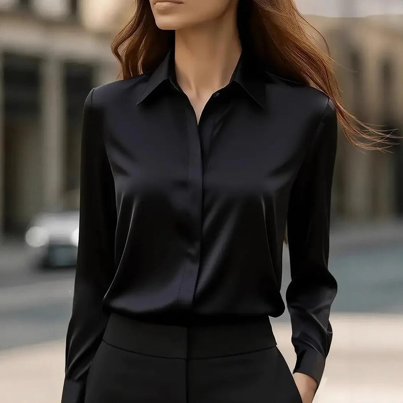 Women’s Elegant Office Button Shirt – Professional Work Top