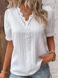 Sophisticated Women’s Lace V-Neck Blouse – Elegant & Chic