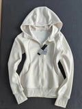 Women’s White Zip-Up Hoodie Jacket