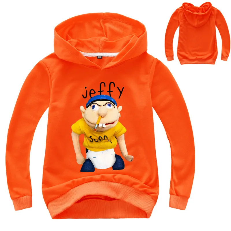 Funny JEFFY Cartoon Hoodie for Kids –Kids’ Graphic Pullover Sweatshirt