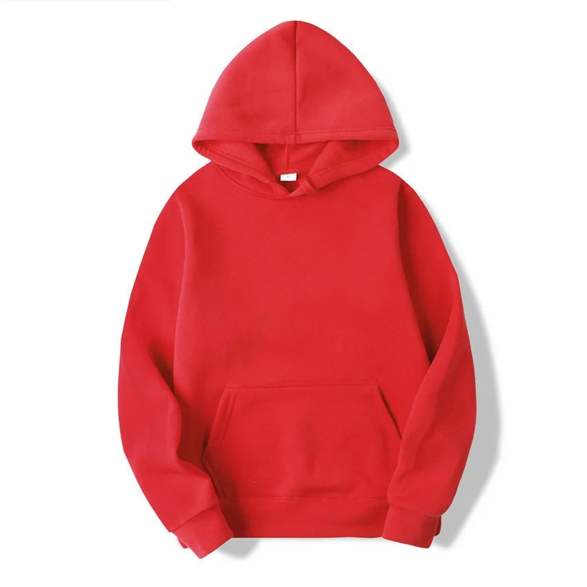 Unisex Solid Color Hoodie – Classic Casual Pullover Sweatshirt