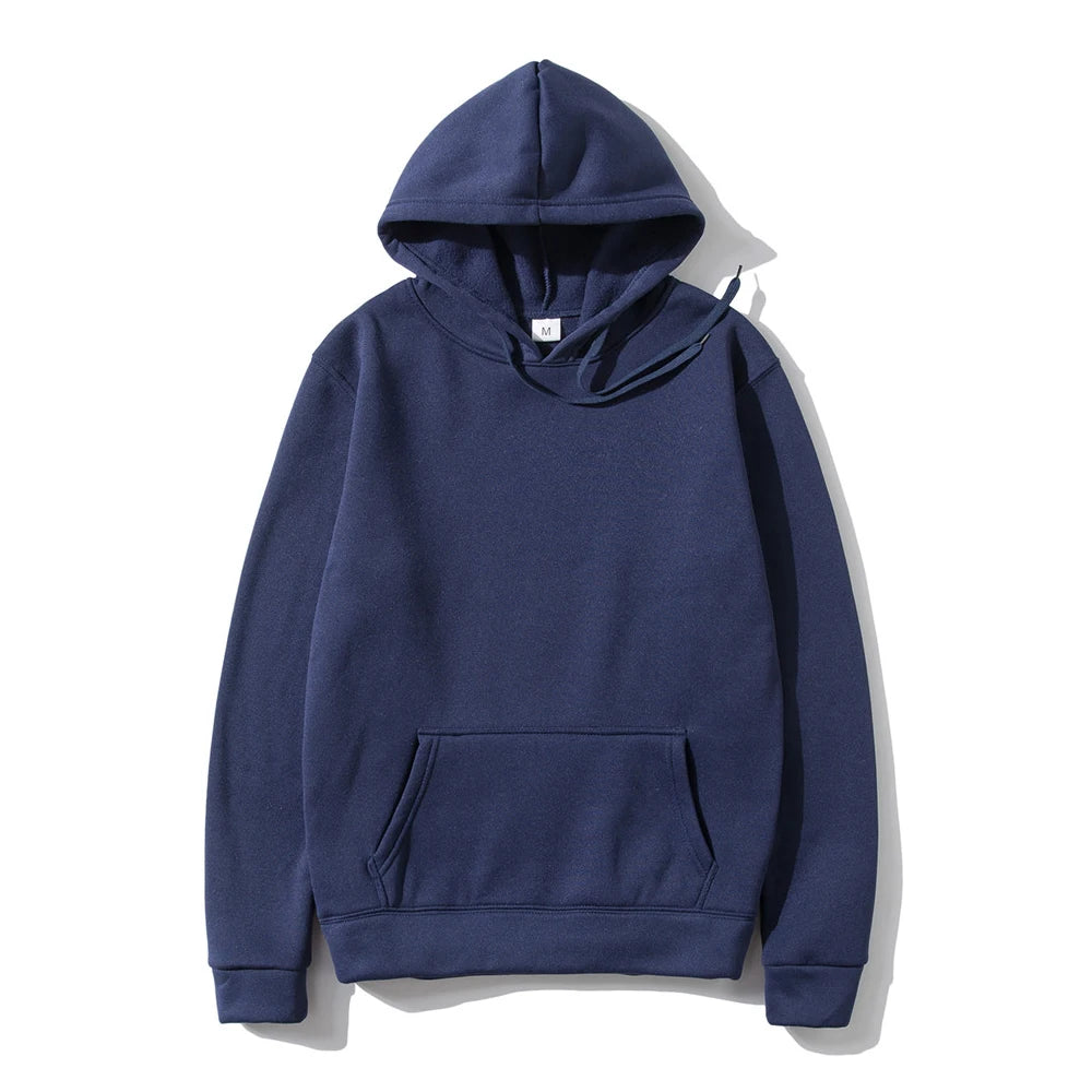 Unisex Solid Color Hoodie – Classic Casual Pullover Sweatshirt
