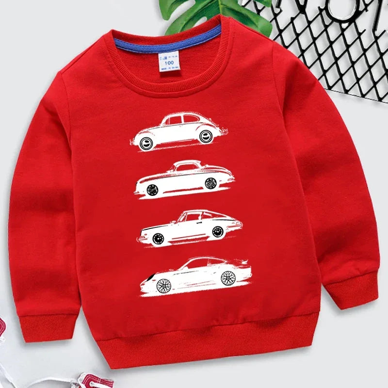 Kids Car Print Hoodie