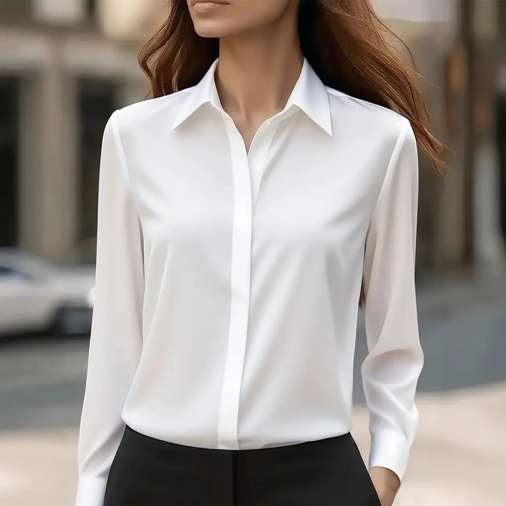 Women’s Elegant Office Button Shirt – Professional Work Top