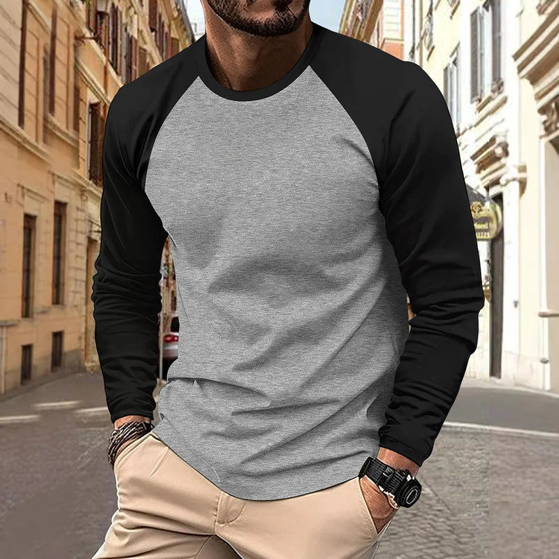 Men’s Color Block Raglan Tee – Stylish Casual Wear
