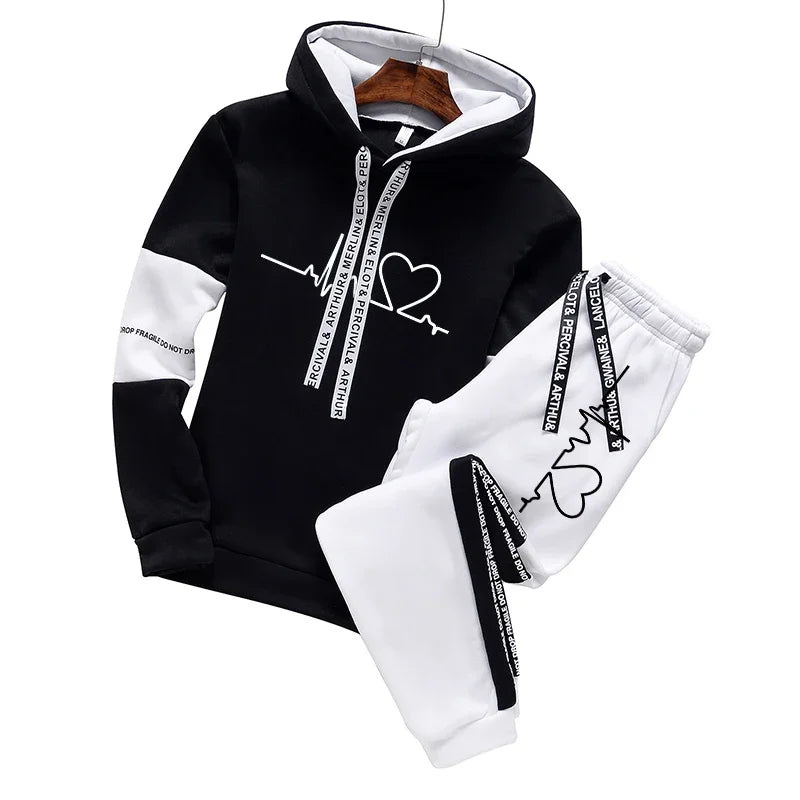 Men’s Sportswear Hoodie Set – Casual Athletic Pullover & Pants