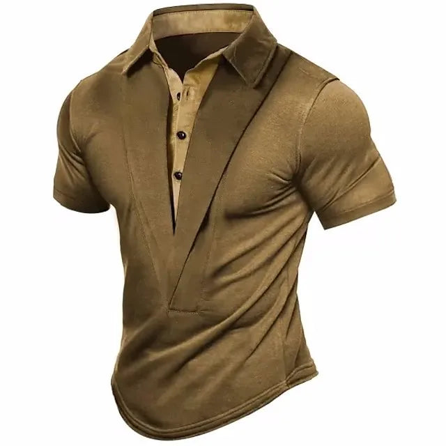 Men’s Summer Henley T-Shirt Everyday Shirt
