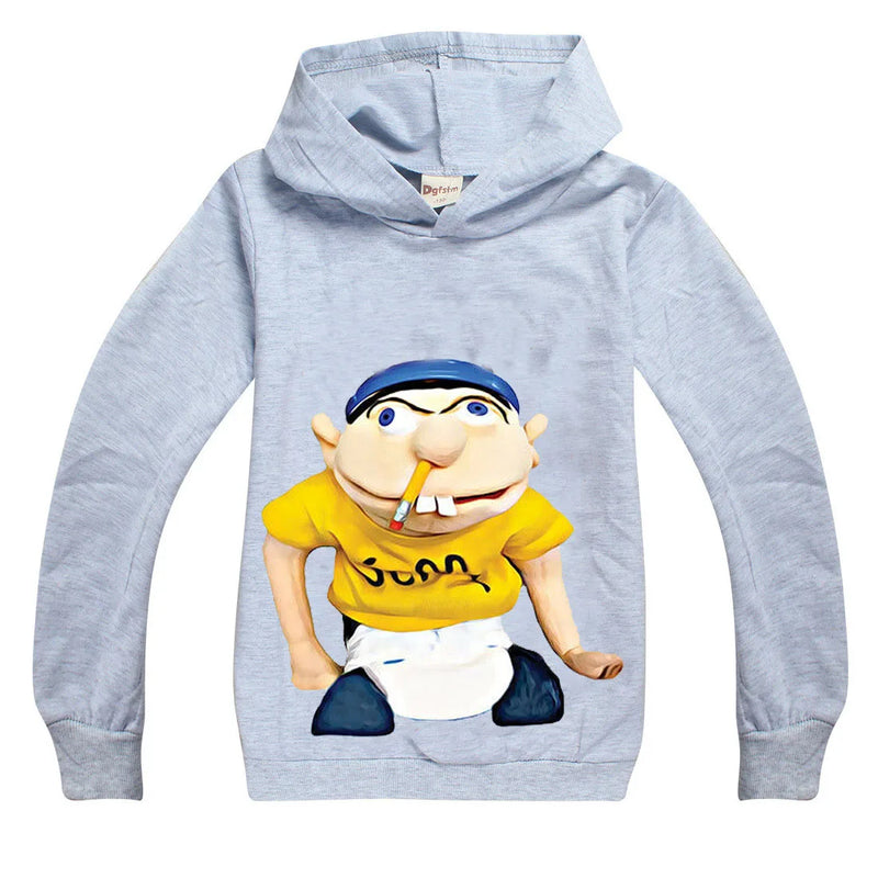 Funny JEFFY Cartoon Hoodie for Kids –Kids’ Graphic Pullover Sweatshirt