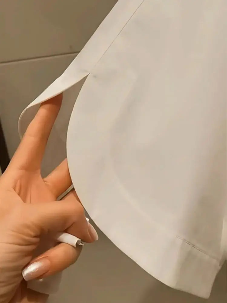 White Bat Sleeve Top Loose Fit White Batwing Top