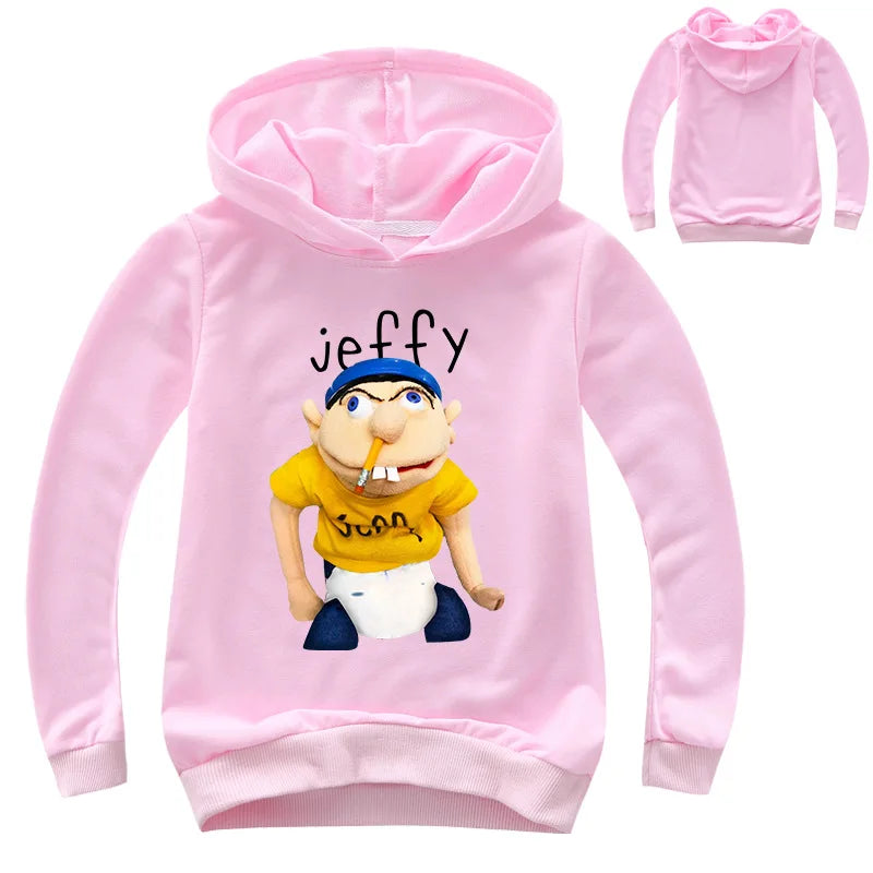 Funny JEFFY Cartoon Hoodie for Kids –Kids’ Graphic Pullover Sweatshirt