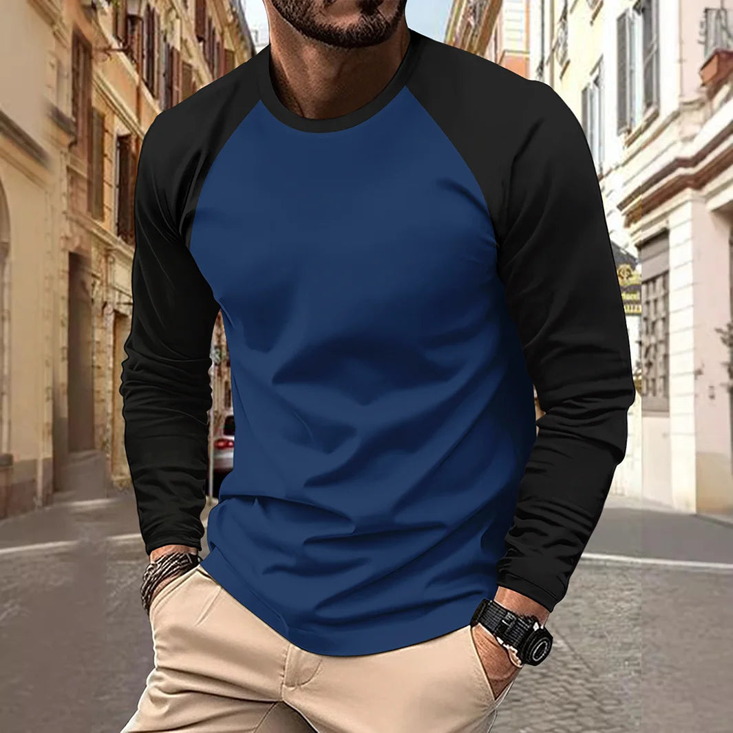 Men’s Color Block Raglan Tee – Stylish Casual Wear