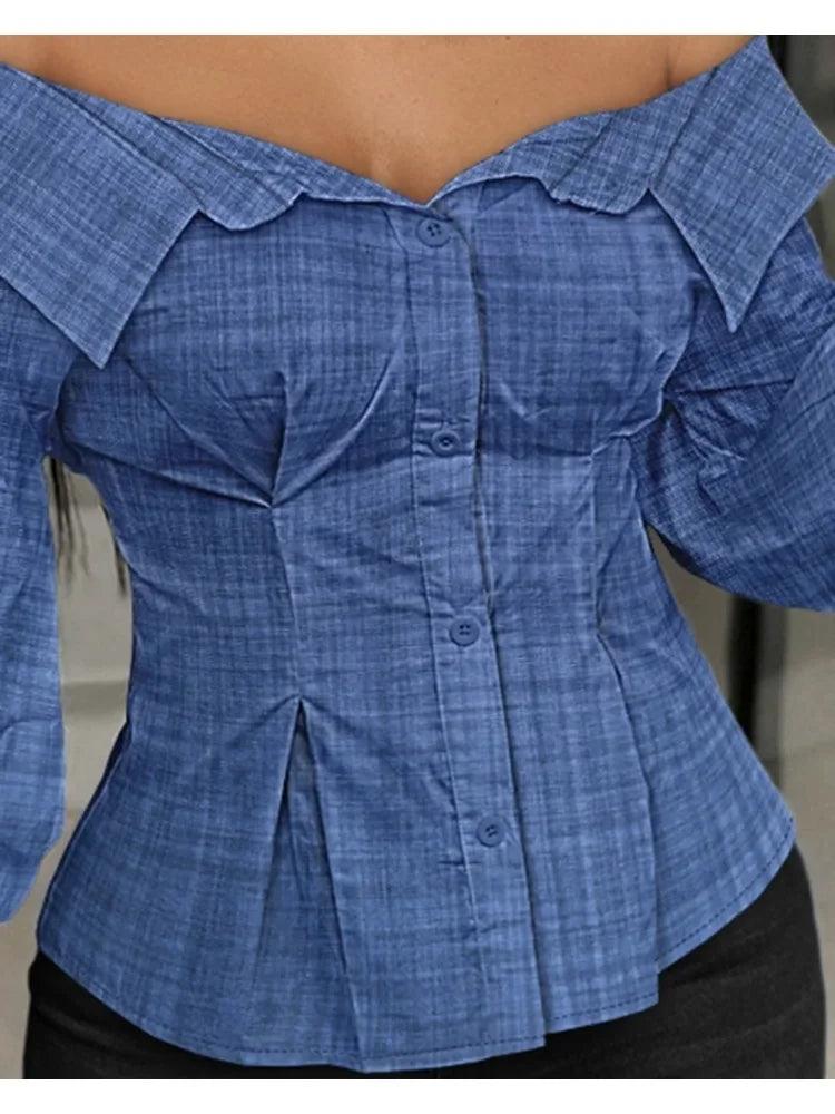 Elegant Off-Shoulder Blouse – Stylish Evening & Casual Wear