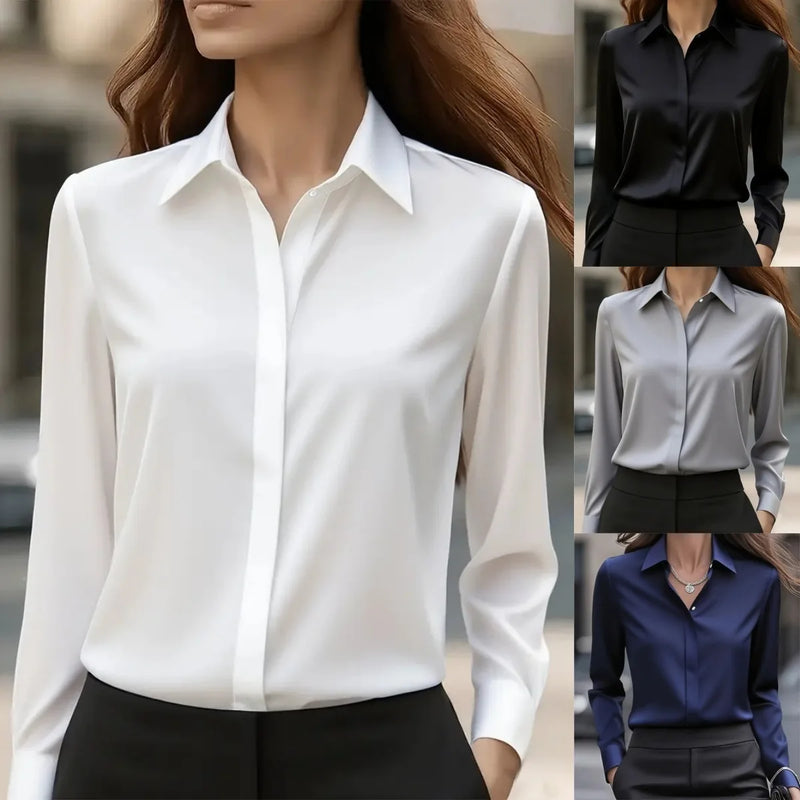 Women’s Elegant Office Button Shirt – Professional Work Top