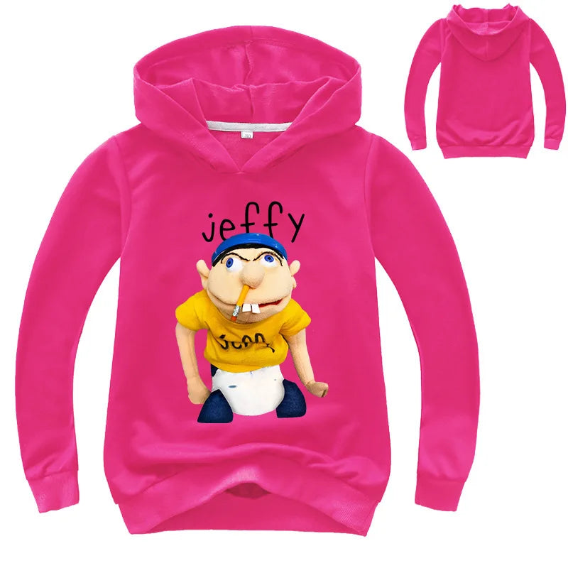 Funny JEFFY Cartoon Hoodie for Kids –Kids’ Graphic Pullover Sweatshirt
