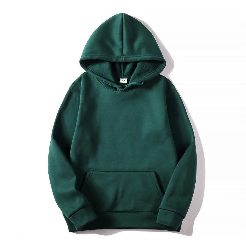 Unisex Solid Color Hoodie – Classic Casual Pullover Sweatshirt