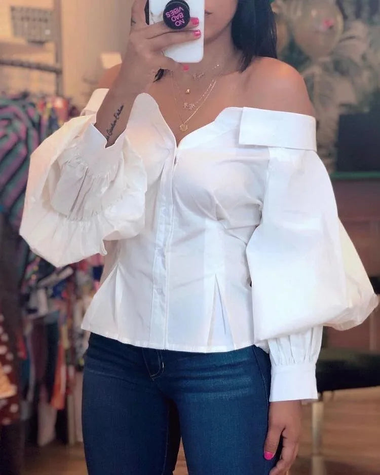 Elegant Off-Shoulder Blouse – Stylish Evening & Casual Wear