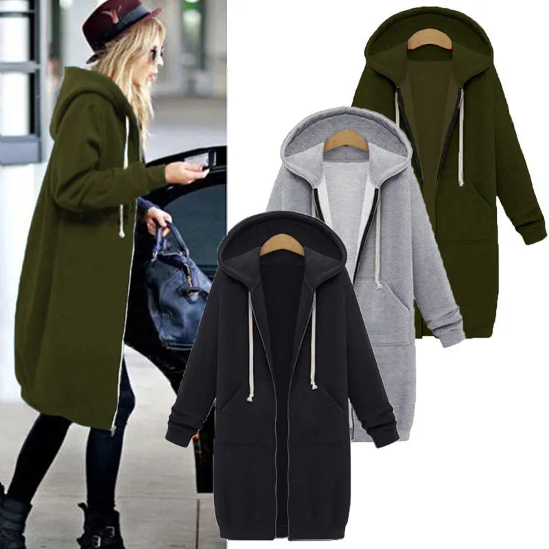Women's Thick Hooded Sweatshirt – Cozy Warm Pullover