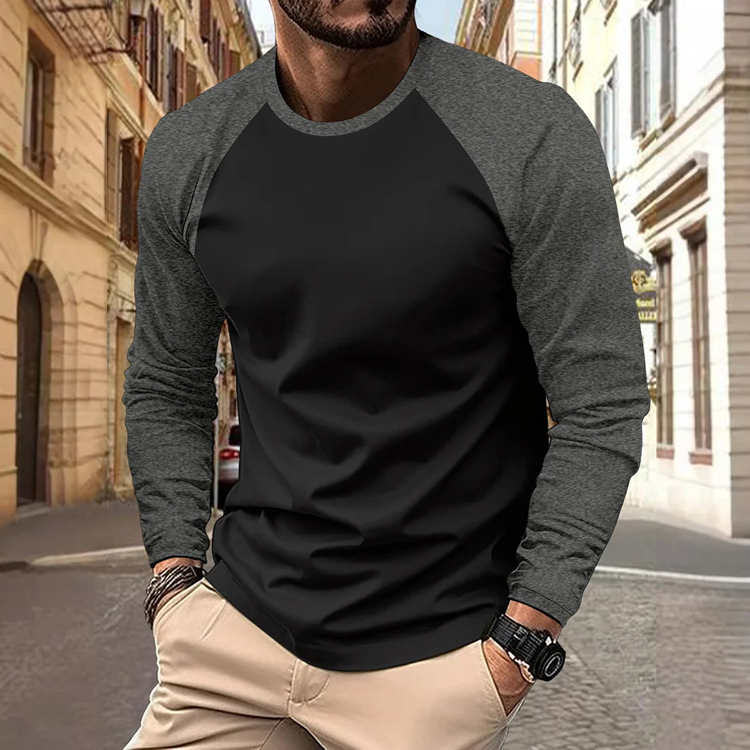 Men’s Color Block Raglan Tee – Stylish Casual Wear