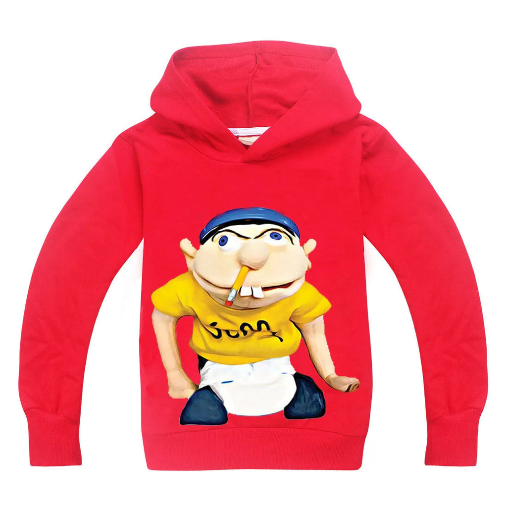 Funny JEFFY Cartoon Hoodie for Kids –Kids’ Graphic Pullover Sweatshirt