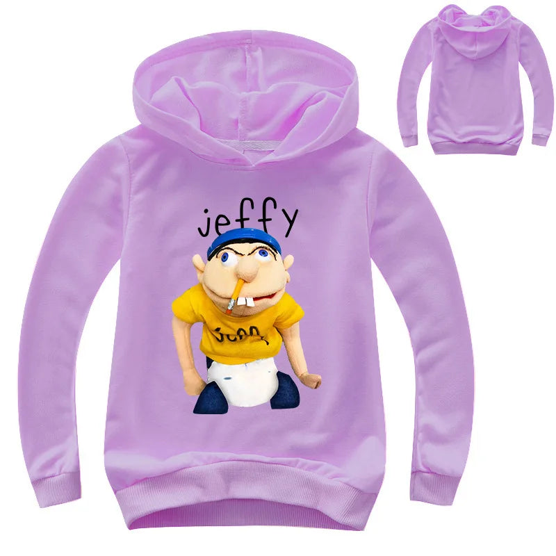 Funny JEFFY Cartoon Hoodie for Kids –Kids’ Graphic Pullover Sweatshirt